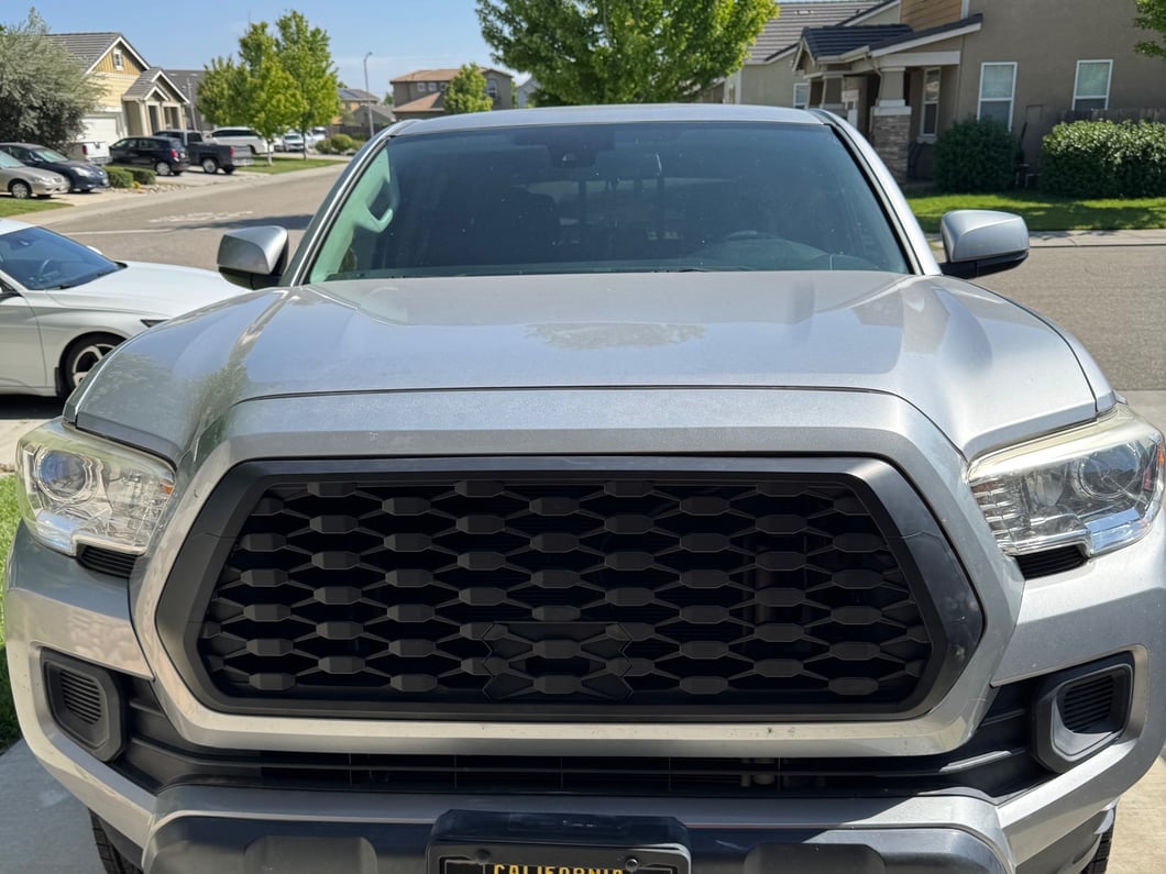 RedRock Baja Mesh Upper Replacement Grille with LED Lighting; Matte Black (16-23 Tacoma)