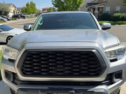 RedRock Baja Mesh Upper Replacement Grille with LED Lighting; Matte Black (16-23 Tacoma)