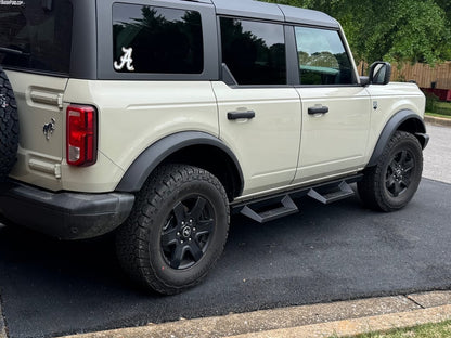 RedRock 4-Inch Drop TC1 Running Boards; Textured Black (21-25 Bronco 4-Door)