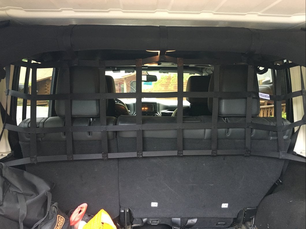 RedRock Rear Pet Barrier Net; Black (07-18 Jeep Wrangler JK 4-Door)
