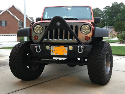 RedRock Stubby Winch Front Bumper with LED Lights and Stinger Bar (07-18 Jeep Wrangler JK)