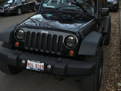 RedRock Honeycomb Grille Inserts; Matte Black (07-18 Jeep Wrangler JK)