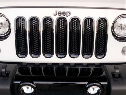 RedRock Honeycomb Grille Inserts; Black (07-18 Jeep Wrangler JK)