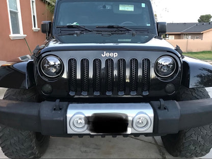 RedRock Honeycomb Grille Inserts; Black (07-18 Jeep Wrangler JK)