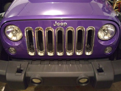 RedRock Grille Inserts; Chrome (07-18 Jeep Wrangler JK)
