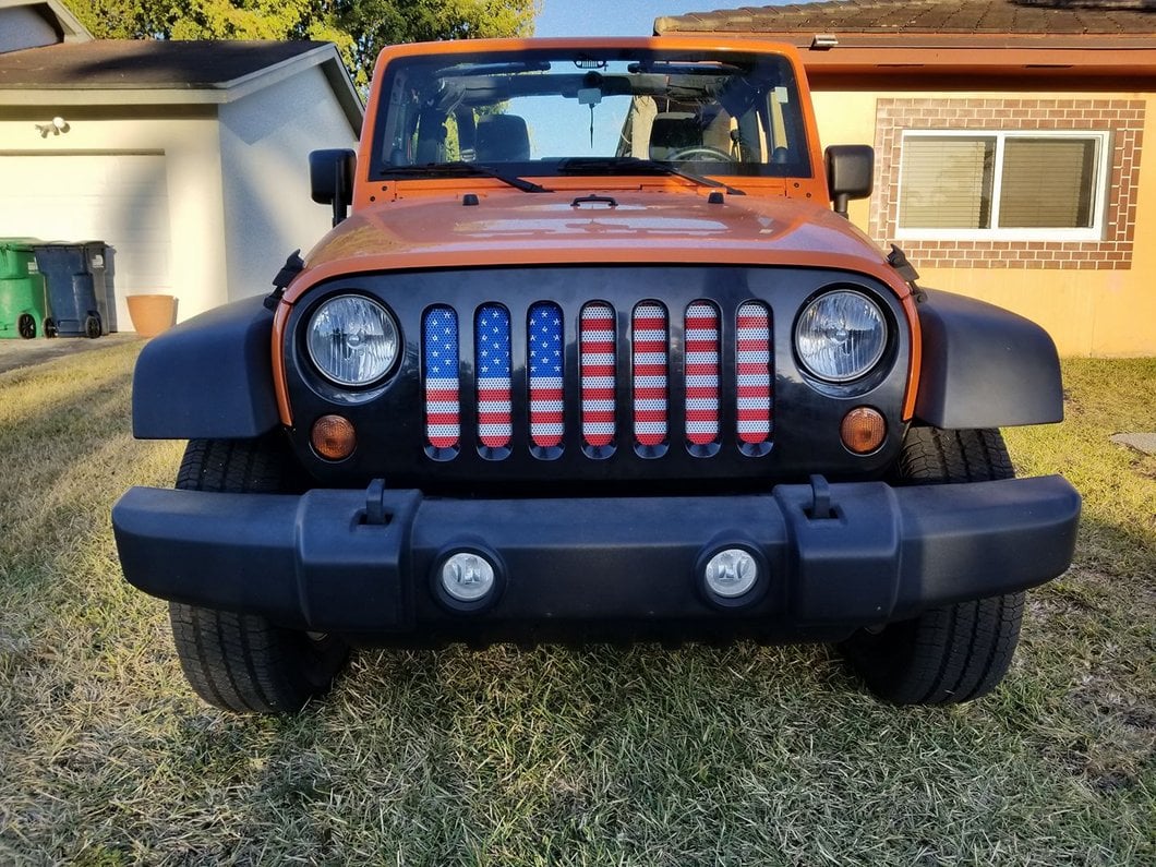 RedRock Mesh Grille Insert; Old Glory (07-18 Jeep Wrangler JK)