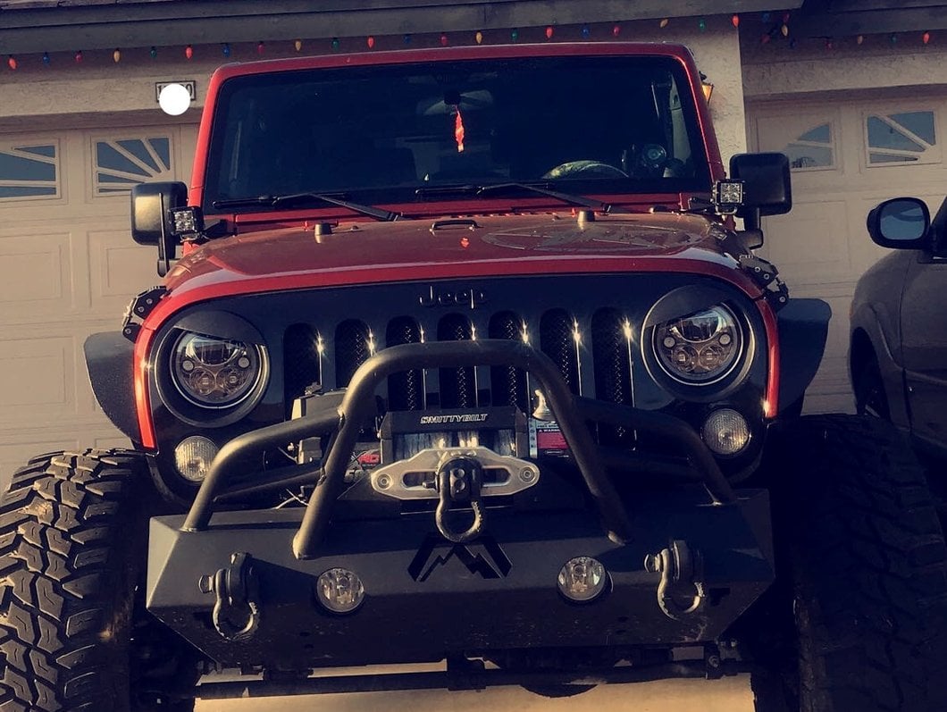 RedRock Angry Eyes Headlight Conversion; Black (07-18 Jeep Wrangler JK)