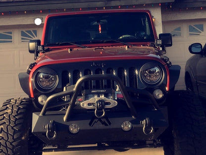 RedRock Angry Eyes Headlight Conversion; Black (07-18 Jeep Wrangler JK)