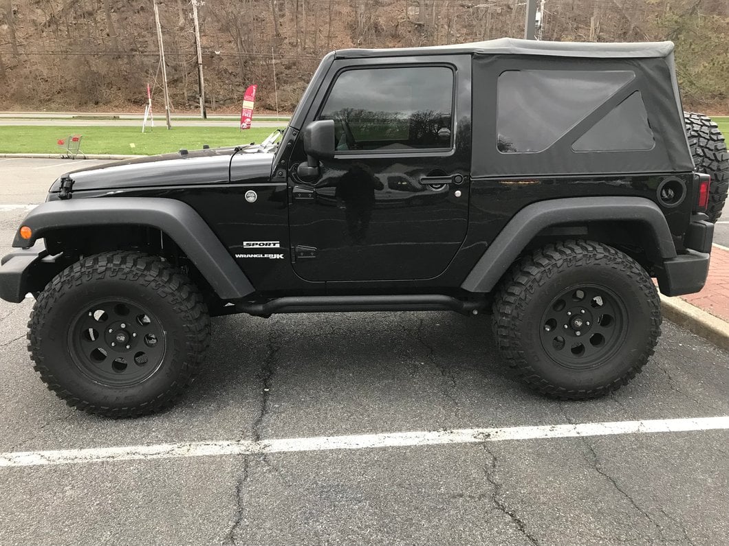 RedRock Rocker Guards; Textured Black (07-18 Jeep Wrangler JK 2