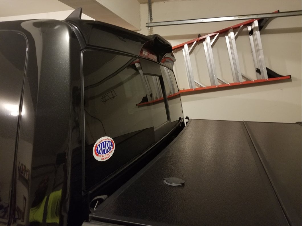 RedRock Rear Truck Cab Spoiler; Matte Black (09-18 RAM 1500)