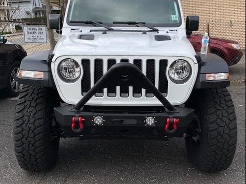 RedRock Stubby Winch Front Bumper with LED Lights and Stinger Bar (18-25 Jeep Wrangler JL)