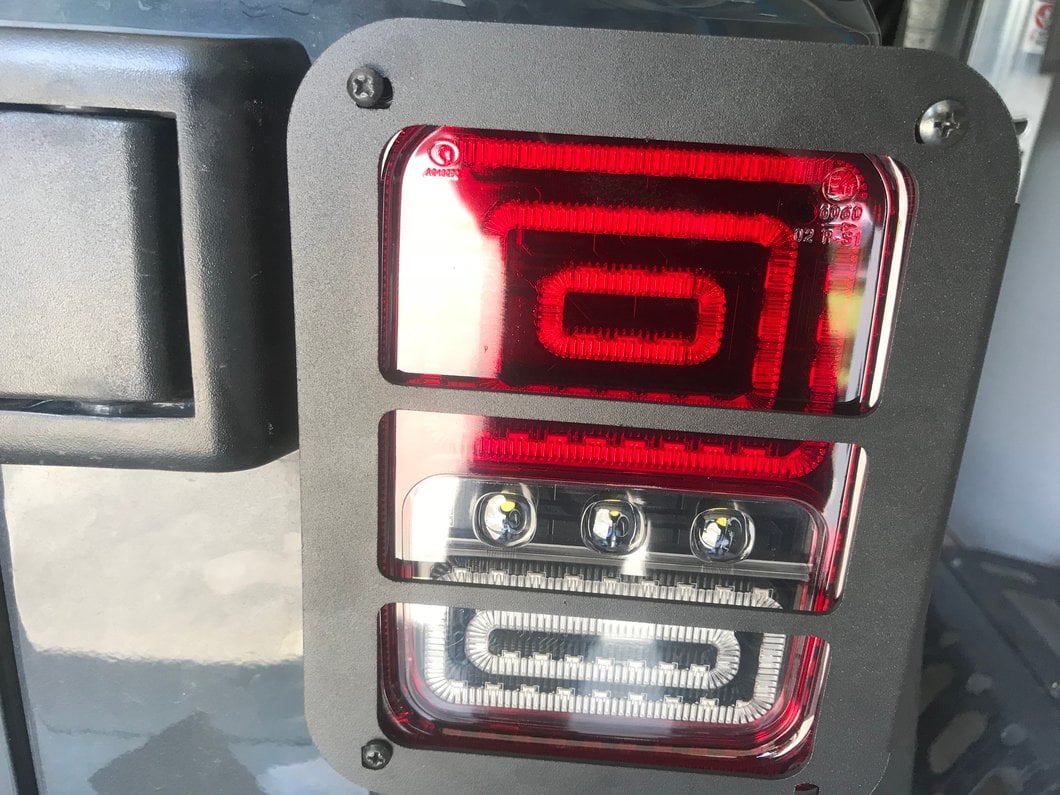 RedRock Tail Light Guards; Black (07-18 Jeep Wrangler JK)