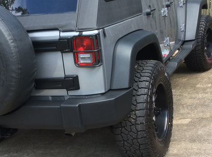 RedRock OE Style Tail Light Guards; Black (07-18 Jeep Wrangler JK)
