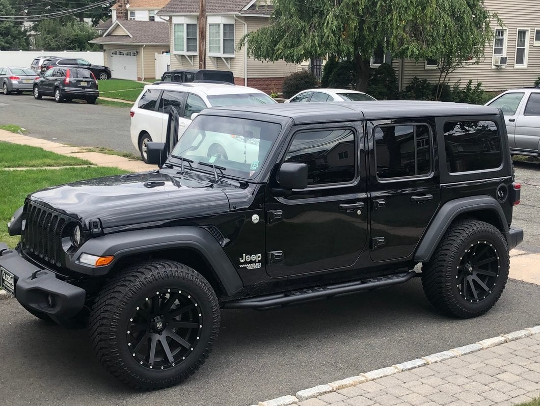 RedRock Side Armor with Step Pads; Textured Black (18-25 Jeep Wrangler JL 4-Door)
