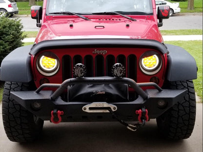 RedRock Angry Eyes Headlight Conversion; Black (07-18 Jeep Wrangler JK)