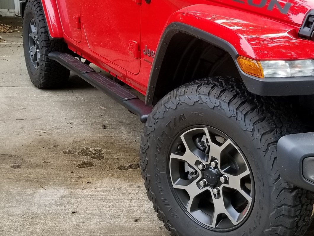 RedRock Pinnacle Oval Bent End Side Step Bars; Textured Black (18-25 Jeep Wrangler JL 4-Door)