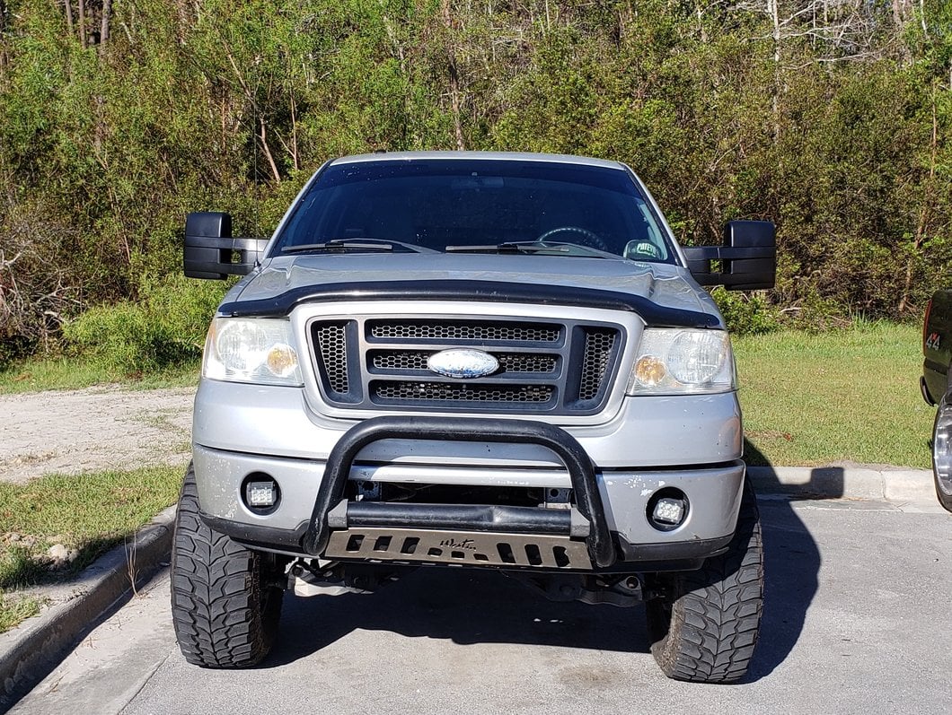 RedRock Power Adjust Heated Manual Foldaway Towing Mirrors with Puddle Lights and Turn Signals; Textured Black; Driver Side (07-12 F-150)