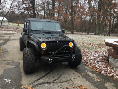 RedRock Mid-Width Winch Front Bumper with Stinger (07-18 Jeep Wrangler JK)