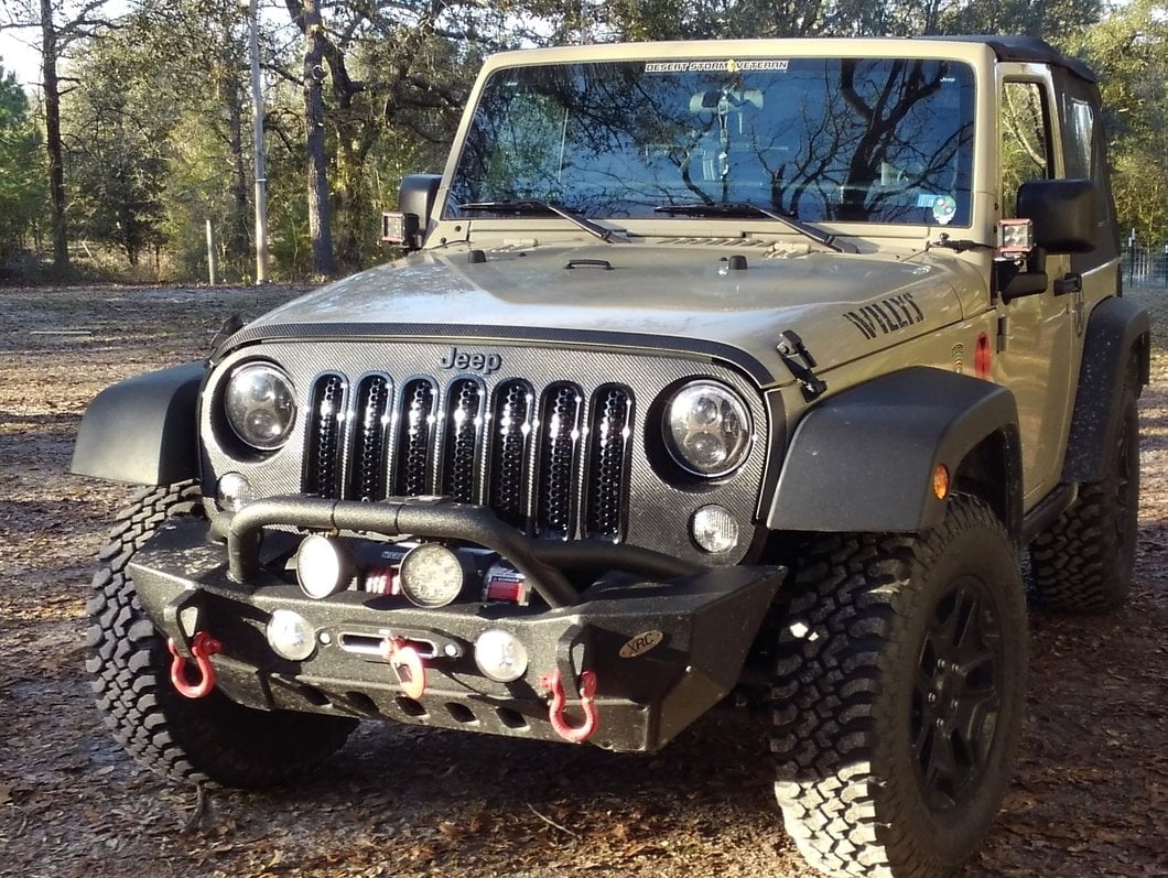 RedRock Honeycomb Grille Inserts; Black (07-18 Jeep Wrangler JK)