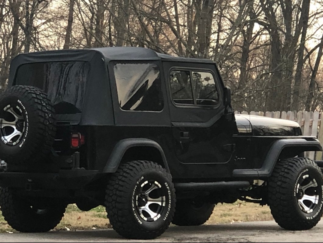 RedRock 3-Inch Round Side Step Bars; Textured Black (87-06 Jeep Wrangler YJ & TJ, Excluding Unlimited)