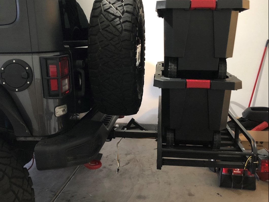 RedRock Hitch Mounted Cargo Rack; 7-Inch XL (07-25 Jeep Wrangler JK & JL)