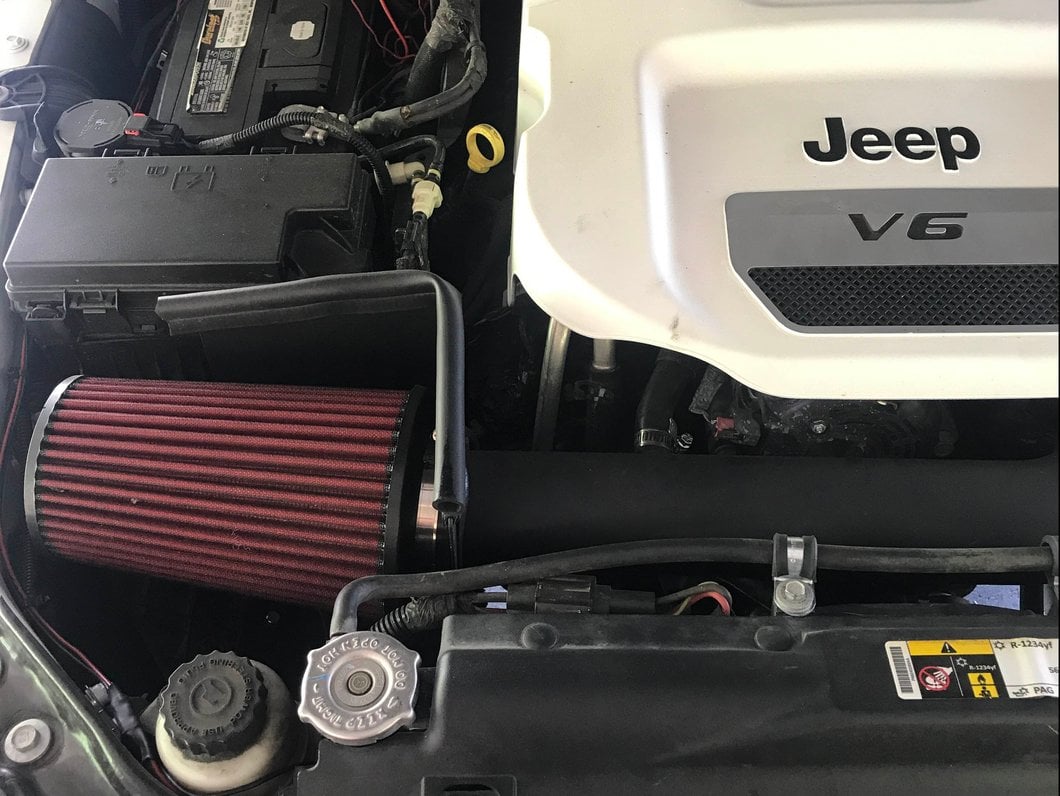 RedRock Cold Air Intake; Black Wrinkle (12-18 3.6L Jeep Wrangler JK)