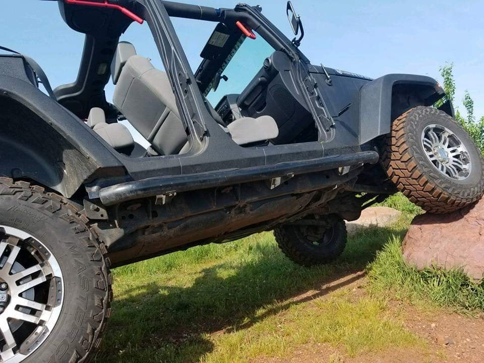 RedRock Foot Pegs; Textured Black (07-18 Jeep Wrangler JK)