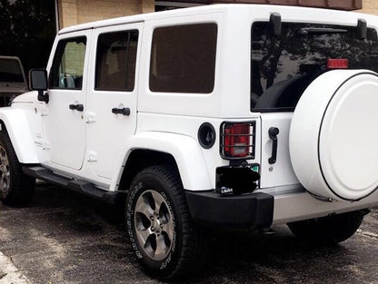 RedRock Wrap-Around Tail Light Guards; Gloss Black (07-18 Jeep Wrangler JK)