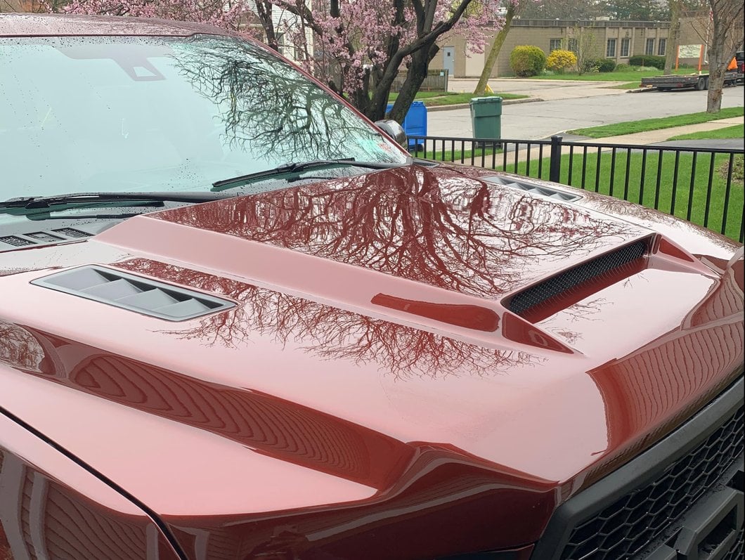RedRock Ram Air Hood with Heat Extractors; Unpainted (15-20 F-150, Excluding Raptor)