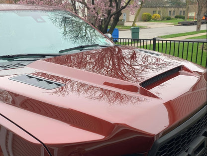 RedRock Ram Air Hood with Heat Extractors; Unpainted (15-20 F-150, Excluding Raptor)