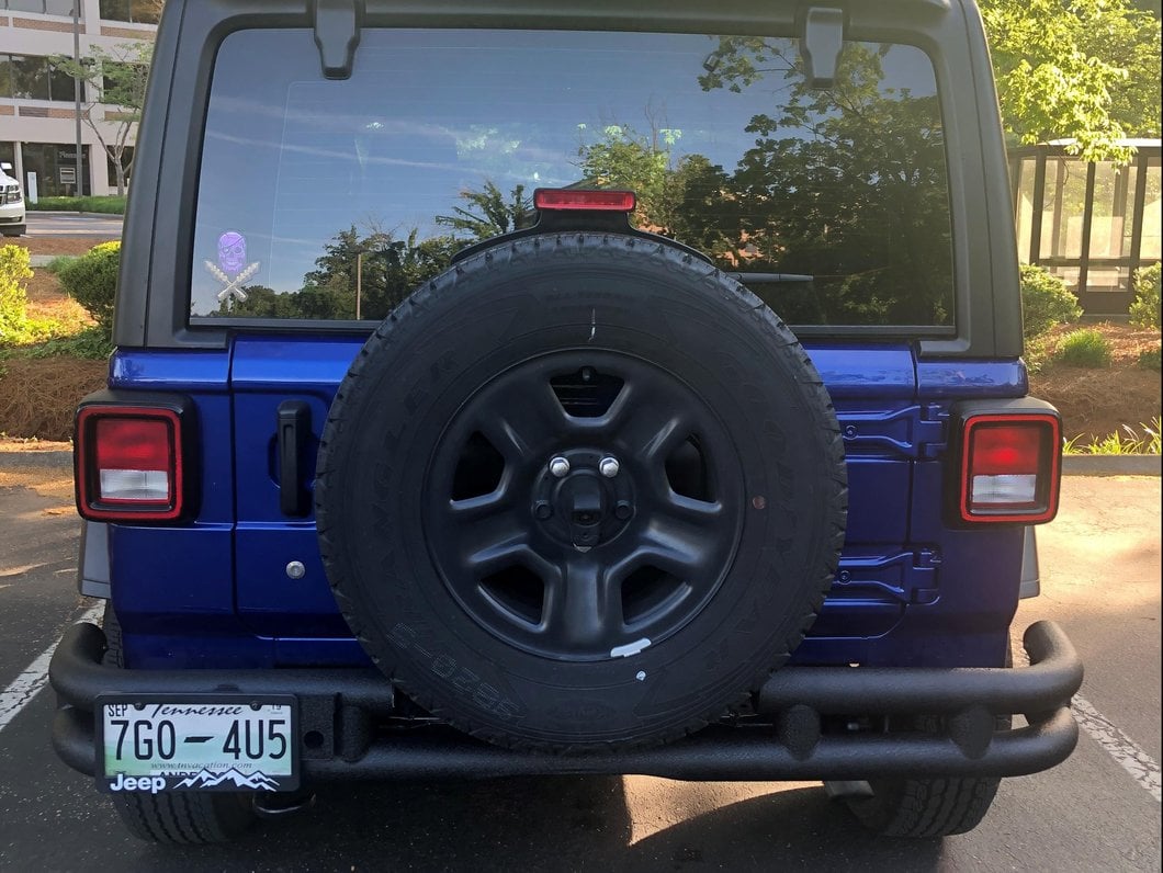 RedRock Tubular Rear Bumper with Wrap Around; Textured Black (18-25 Jeep Wrangler JL)