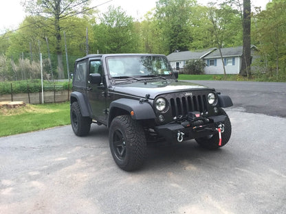RedRock Max-HD Stubby Front Bumper with LED Fog Lights and Winch Mount (07-18 Jeep Wrangler JK)