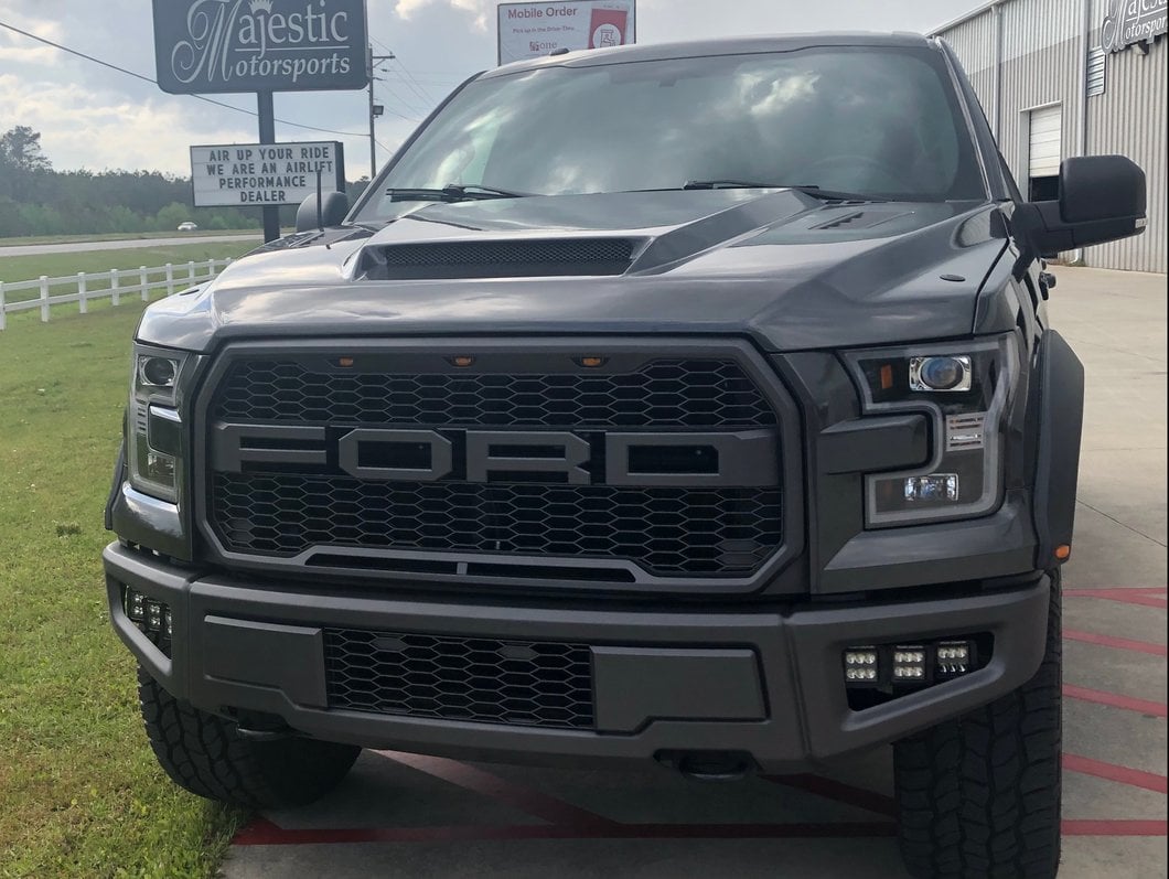 RedRock Ram Air Hood with Heat Extractors; Unpainted (15-20 F-150, Excluding Raptor)