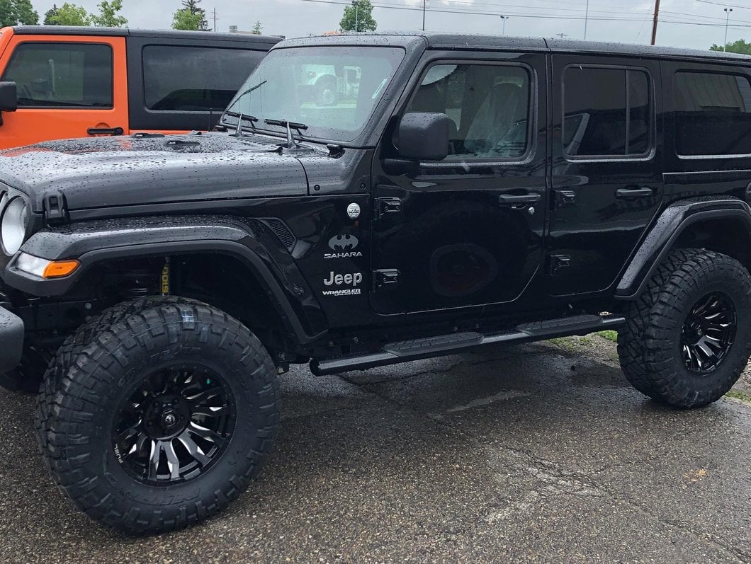 RedRock 4-Inch Oval Straight Side Step Bars; Semi-Gloss Black (18-25 Jeep Wrangler JL 4-Door)