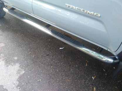 RedRock 3-Inch Side Step Bars; Stainless Steel (05-23 Tacoma Double Cab)