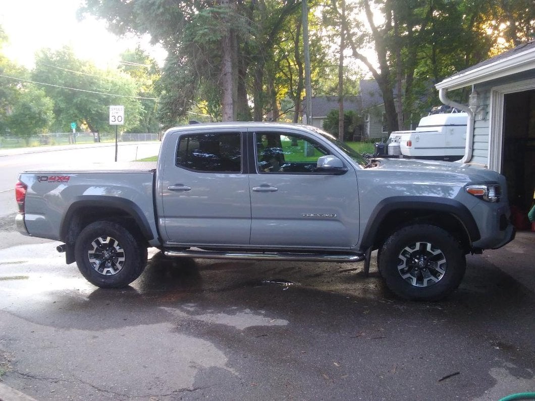 RedRock 3-Inch Side Step Bars; Stainless Steel (05-23 Tacoma Double Cab)