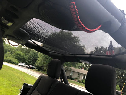 RedRock Rear Soundbar Paracord Grab Handles; Black and Red (07-17 Jeep Wrangler JK 4-Door)