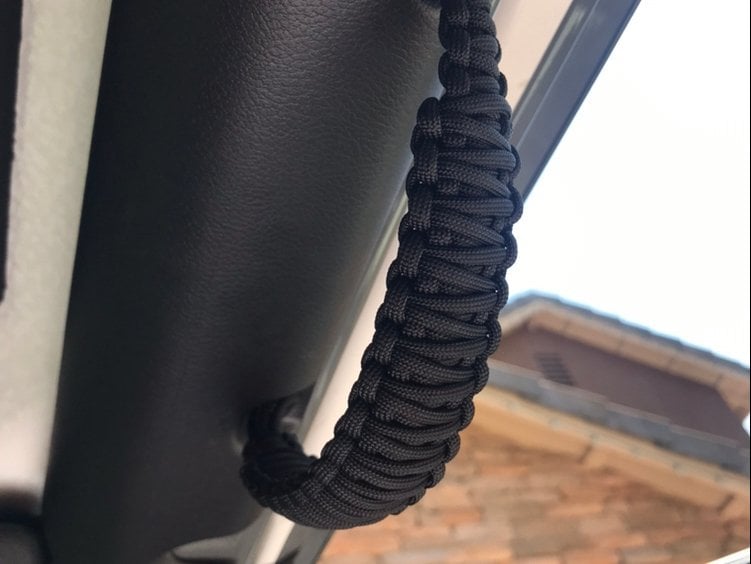 RedRock Headrest Paracord Grab Handles; Black (07-25 Jeep Wrangler JK & JL)