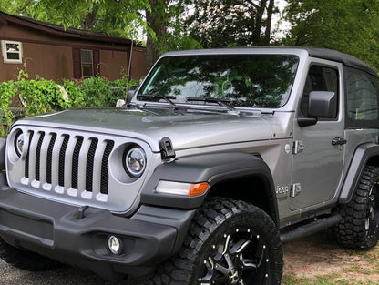 RedRock 3-Inch Round Curved Side Step Bars; Textured Black (18-25 Jeep Wrangler JL 2-Door)