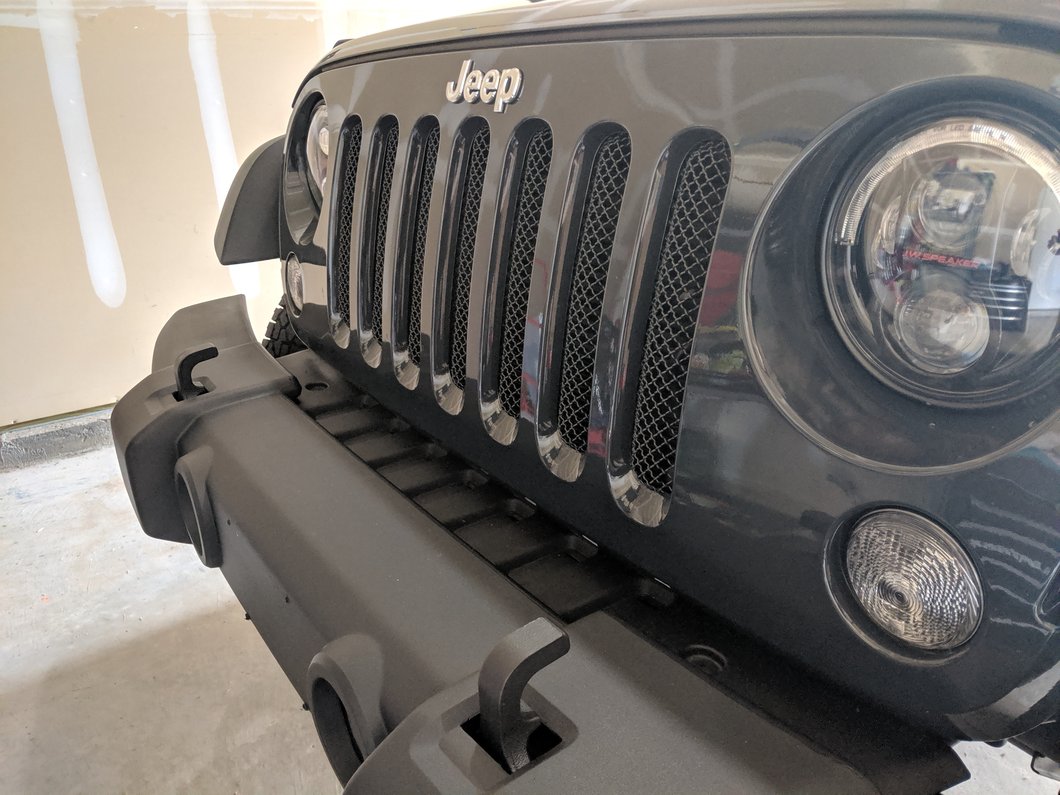 RedRock Wire Mesh Grille Insert; Black (07-18 Jeep Wrangler JK)