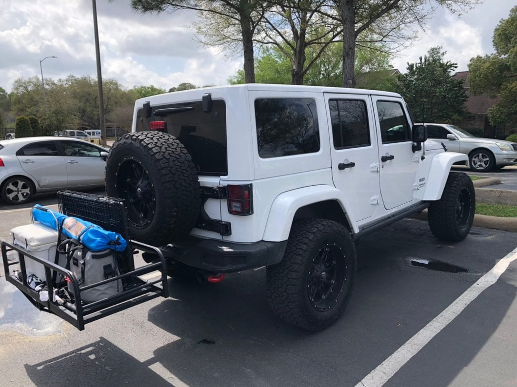RedRock Hitch Mounted Cargo Rack; 12-Inch XL (07-25 Jeep Wrangler JK & JL)