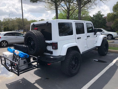 RedRock Hitch Mounted Cargo Rack; 12-Inch XL (07-25 Jeep Wrangler JK & JL)