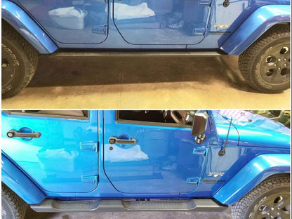 RedRock HD Straight Rocker Steps; Textured Black (07-18 Jeep Wrangler JK 4-Door)