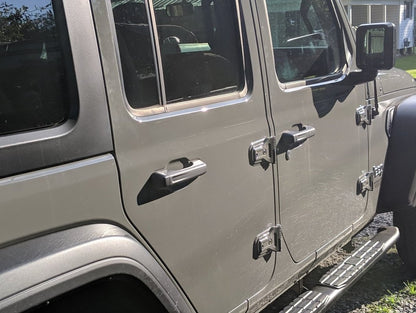 RedRock Pinnacle Oval Bent End Side Step Bars; Fine Textured Black (18-25 Jeep Wrangler JL 4-Door)