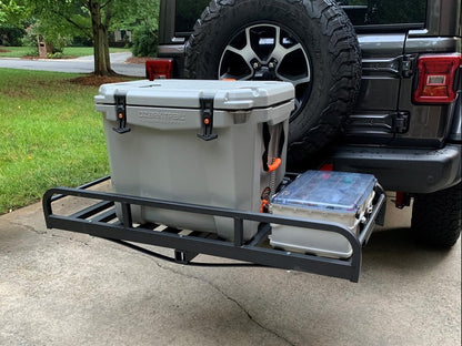 RedRock Hitch Mounted Cargo Rack; 7-Inch XL (07-25 Jeep Wrangler JK & JL)