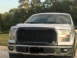 RedRock Baja Upper Replacement Grille with LED Lighting; Charcoal (15-17 F-150, Excluding Raptor)