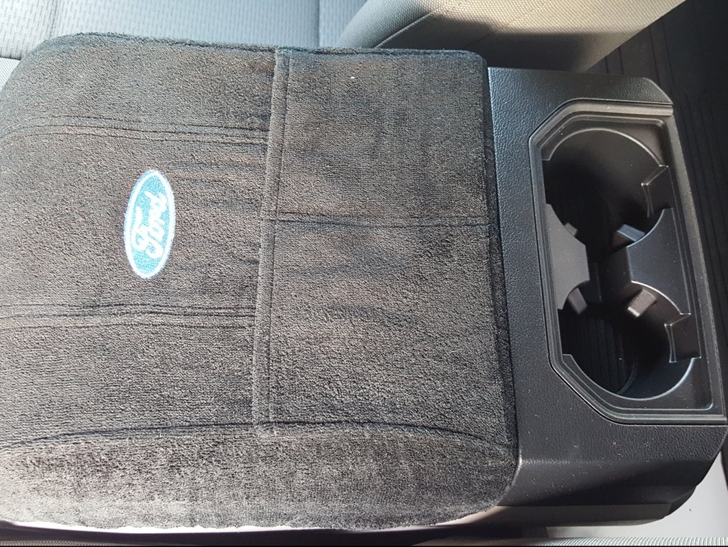 RedRock Center Console Cover with Ford Oval Logo (15-20 F-150 w/ Front Bucket Seats)