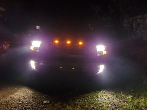 RedRock Baja Upper Replacement Grille with LED Lighting; Charcoal (13-18 RAM 1500, Excluding Rebel)