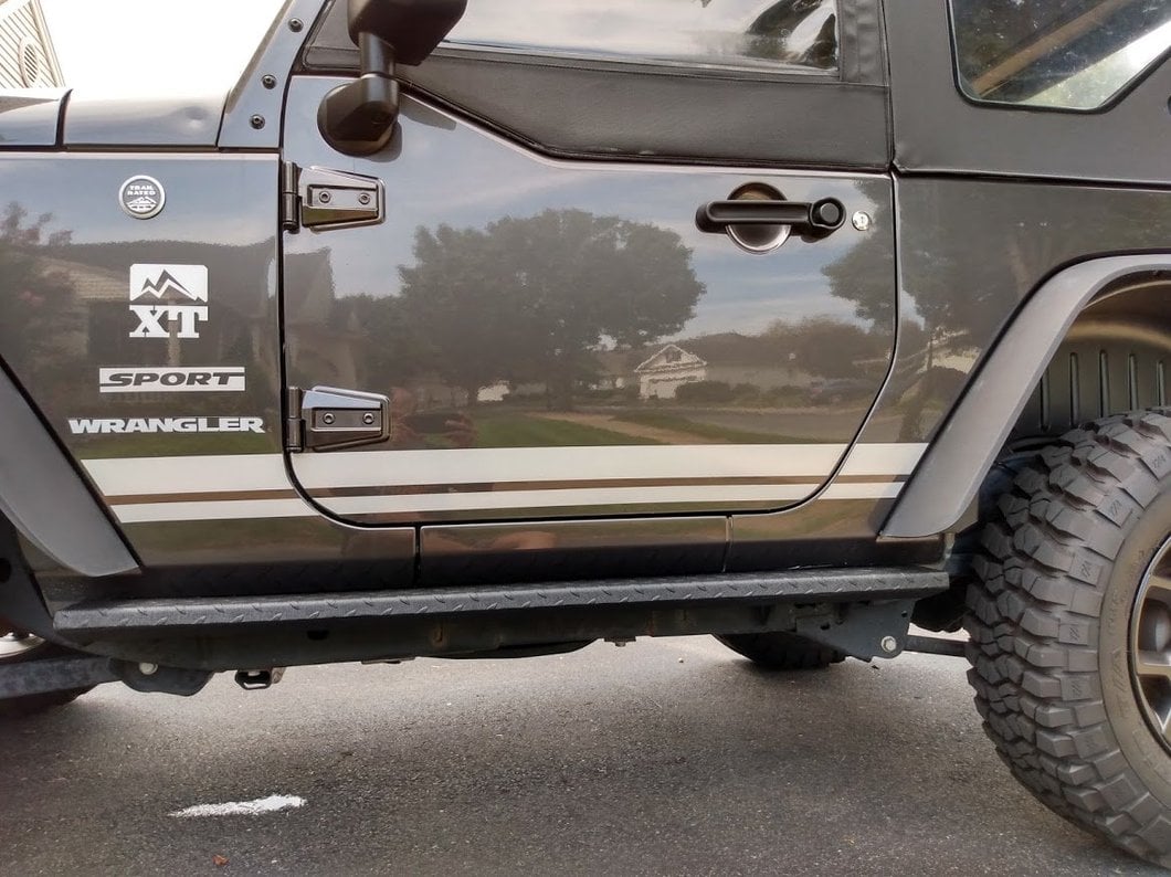 RedRock HD Straight Rocker Steps; Textured Black (07-18 Jeep Wrangler JK 2-Door)