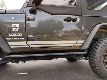 RedRock HD Straight Rocker Steps; Textured Black (07-18 Jeep Wrangler JK 2-Door)